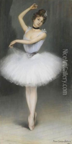 Une Ballerine Oil Painting - Pierre Carrier-Belleuse