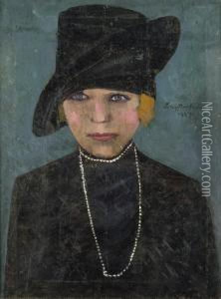 Junge, Rotblonde Frau Oil Painting - Felix Nussbaum