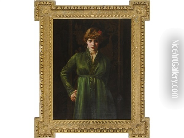 The Green Dress Oil Painting - Valentine Cameron Prinsep
