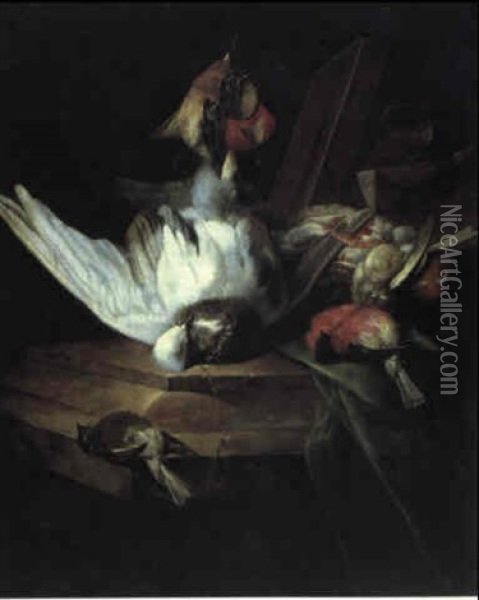 Nature Morte Med Fuglevildt Pa Stenkarm Oil Painting - William Gowe Ferguson