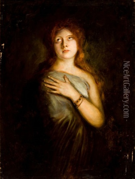 A Red-haired Beauty Oil Painting - Franz Seraph von Lenbach