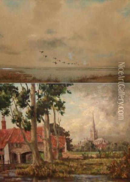 View Of Norwich Oil Painting - Frederick Francis Foottet