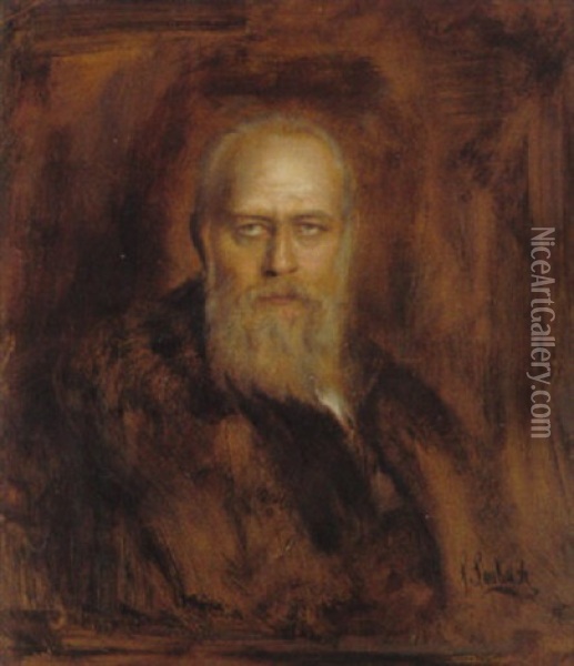 Mannliches Portrait Oil Painting - Franz Seraph von Lenbach