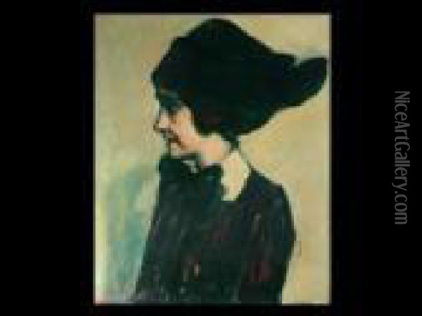 Portrait Einer Jungen Frau Oil Painting - Albert von Keller