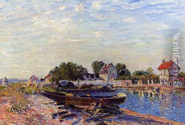 The Loing at Saint-Mammes Oil Painting - Alfred Sisley