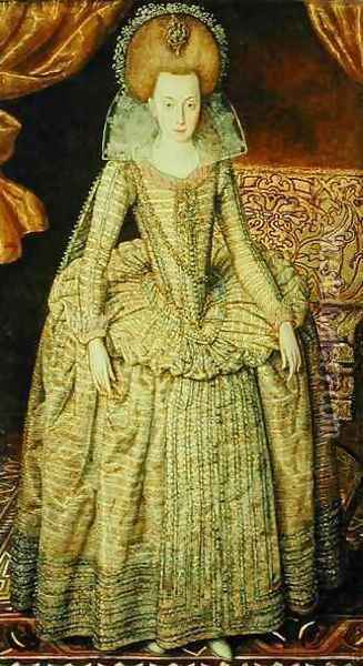 Portrait of Queen Elizabeth of Bohemia 1596-1662 Oil Painting - Robert Peake