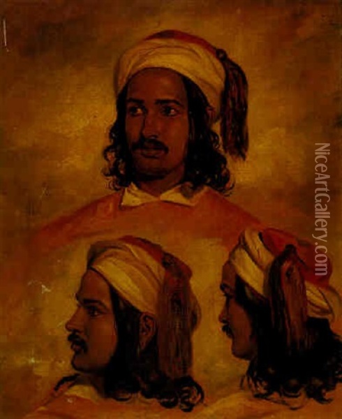 Studies Of An Arab Oil Painting - William Etty
