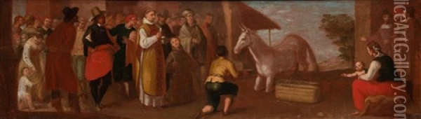 Miracle Of The Mule Oil Painting - Jacopo Vignali