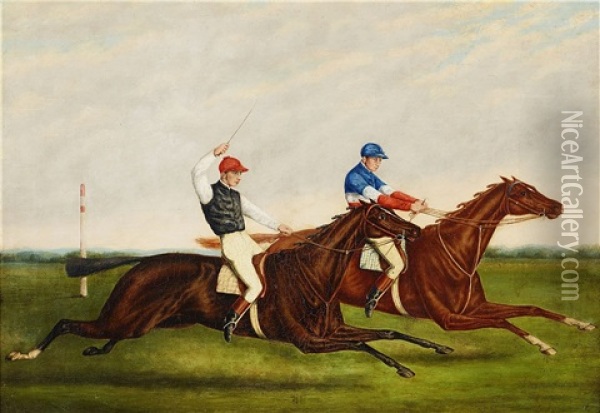 Horses Galloping Oil Painting - Harry Hall