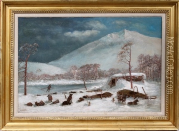 Arctic Encampment Oil Painting - George Albert Frost