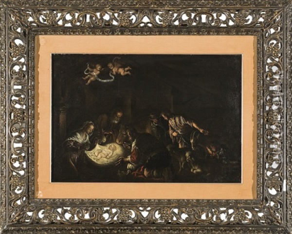 L'adorazione Dei Pastori Oil Painting - Gerolamo da Ponte Bassano