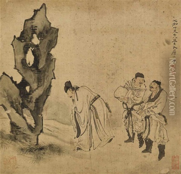 Worshipping Rock Oil Painting -  Su Liupeng