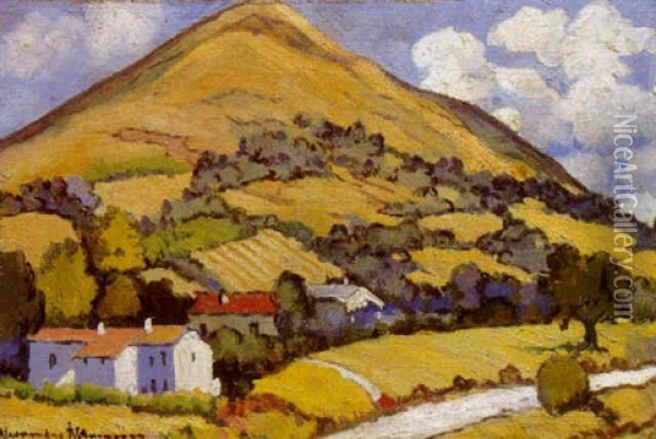 Farm At The Foot Of The Hill Oil Painting - Alexandre Altmann