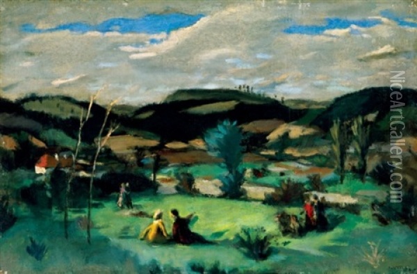 Tavasz Oil Painting - Adolf Fenyes