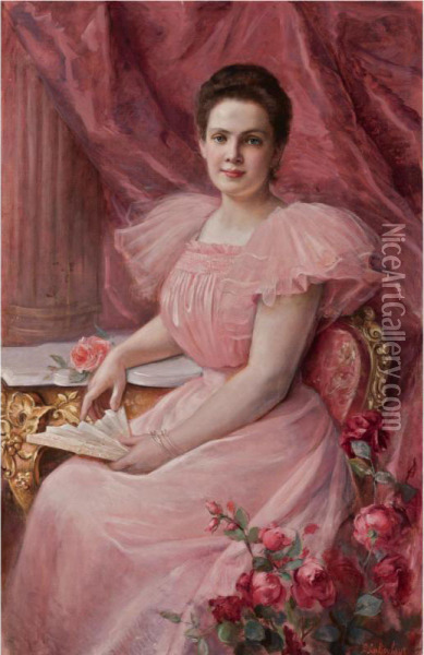 Pretty In Pink Oil Painting - Paul De Laboulaye
