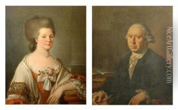 Patrick Miller Of Dalswinton (1731-1815) Mrs Miller (nee Lindsay) Of Dalwinton Oil Painting - George Chalmers