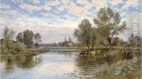 A summer's day on the Thames Oil Painting - Alfred Glendening