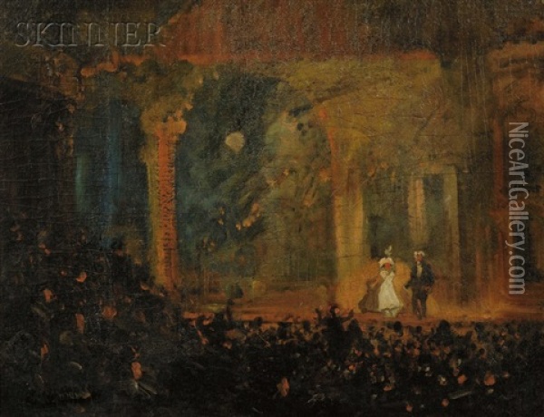 Night At The Theater Oil Painting - Arthur Clifton Goodwin