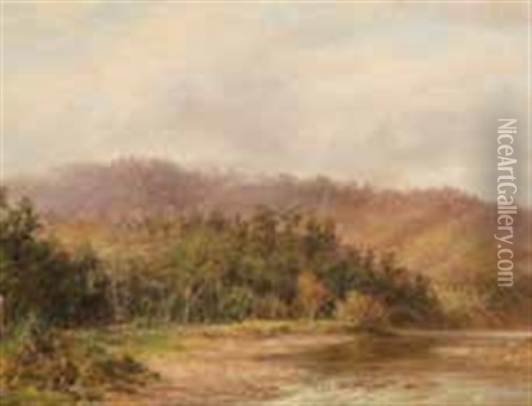 Hutt River Oil Painting - William George Baker