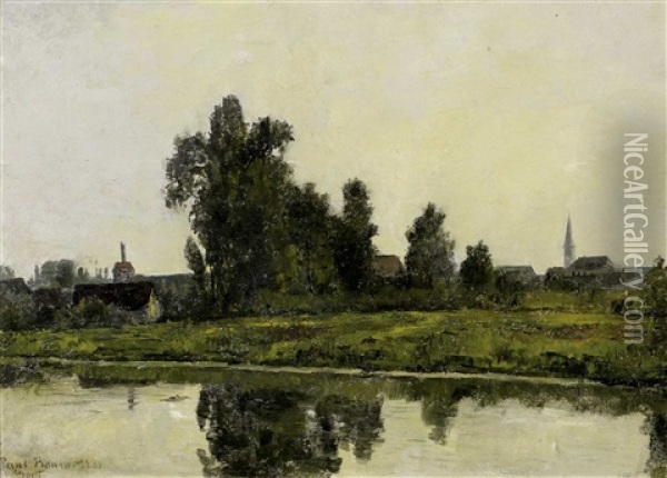 Landschaft Bei Gent Oil Painting - Paul Baum