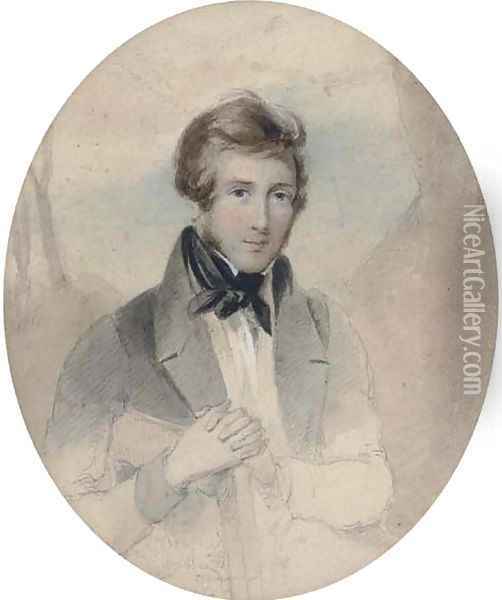 Portrait of a young gentleman Oil Painting - Sir George Hayter