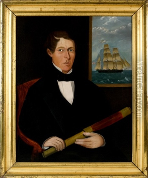 Portrait Of Captain William Farnsworth Oil Painting - William Hare