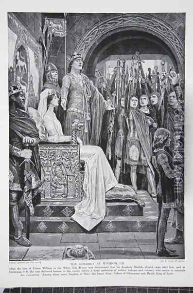 The Assembly at Windsor, 1126, illustration from The History of the Nation Oil Painting - Richard Caton Woodville