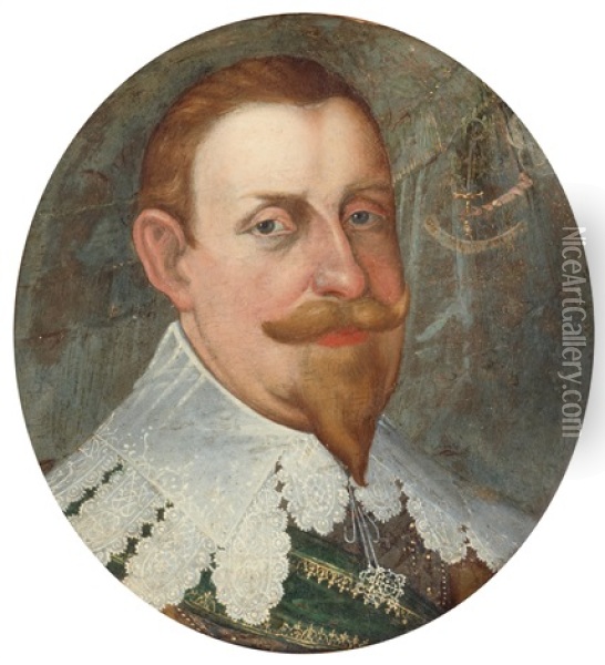 Konung Gustaf Ii Adolf (1594-1632) Oil Painting - Cornelius Arendtson