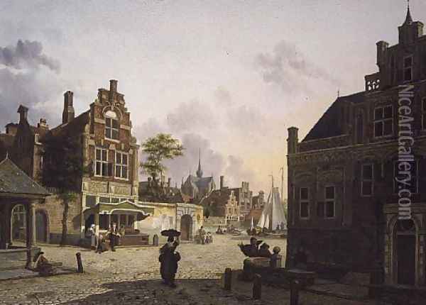 View of a Town Oil Painting - Isidore Verheyden