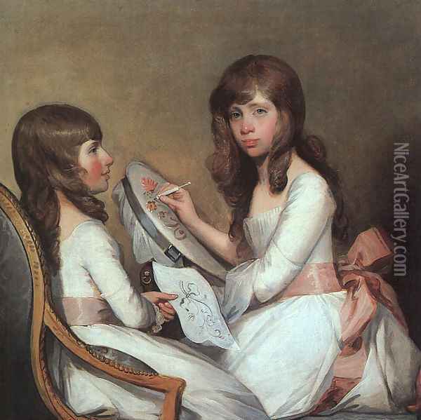 Miss Dick and her Cousin Miss Forster 1792-97 Oil Painting - Gilbert Stuart