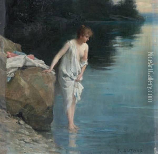 Junge Frau Am Wasser Oil Painting - Frederic Dufaux