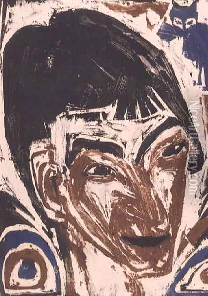 Portrait of Otto Mueller 1874-1930 Oil Painting - Ernst Ludwig Kirchner