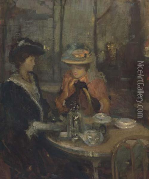 Tea Time Oil Painting - Richard Emile Miller
