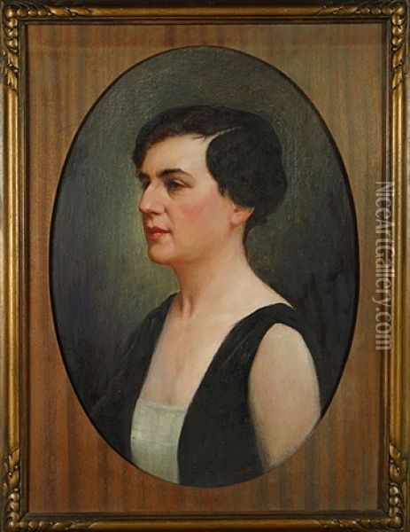 Damesportret (portrait De Dame) Oil Painting - Firmin Baes