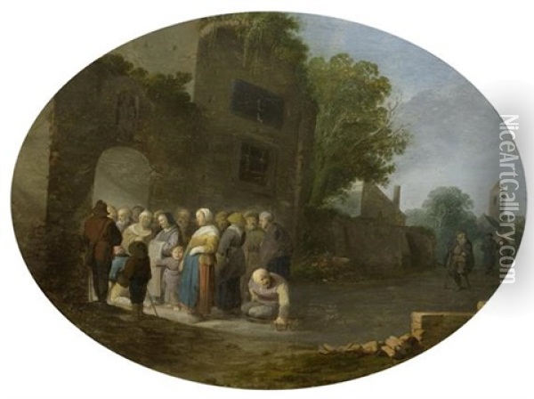 Armenspeisung An Der Klosterpforte Oil Painting - Pieter de Bloot
