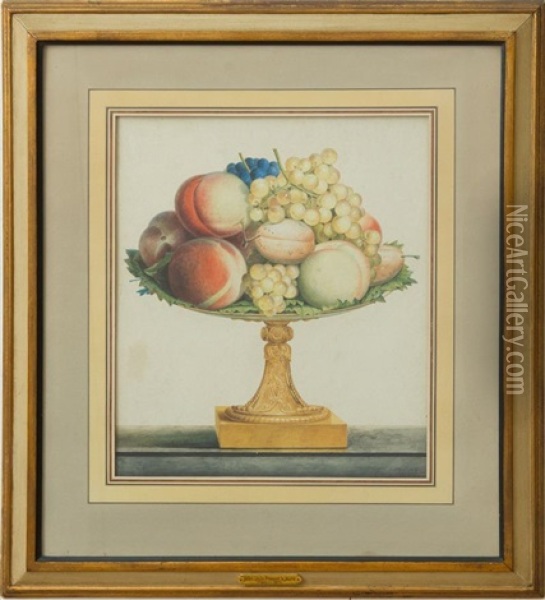 Still Life With Grapes And Peaches Oil Painting - Jean Louis Prevost