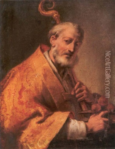 St. Nicholas Oil Painting - Domenico Pedrini