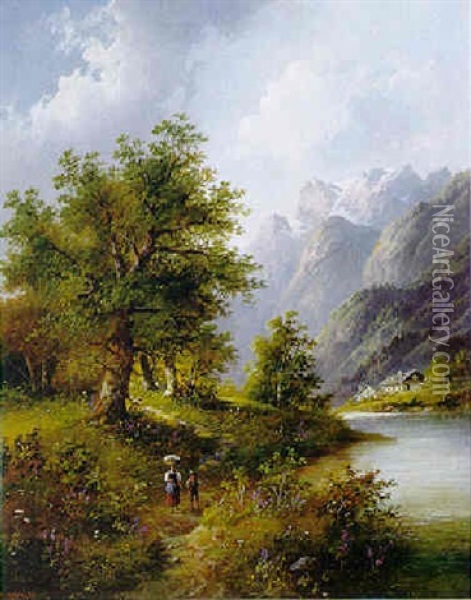 Partie Aus Tirol Oil Painting - Edouard Boehm