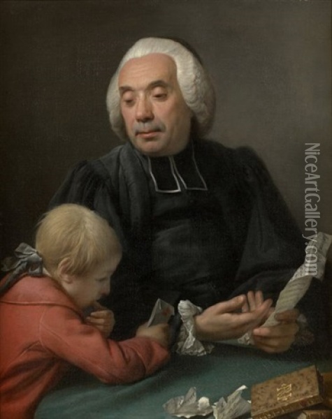 Portrait De Hubert Antoine Du Bertrand, Principal De Navarre Oil Painting - Francois Brossard De Beaulieu