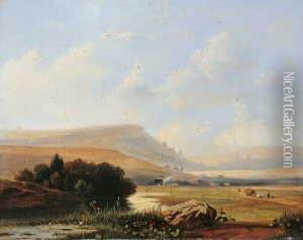 Mitelgebirgslandschaft. Oil Painting - Frederik Hendrik Hendriks