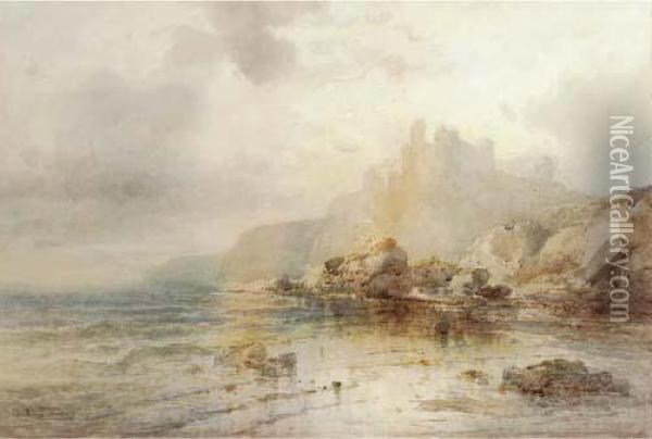 A Castle On The Coast Of Scotland Oil Painting - Emil Krause