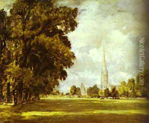 A View Of Salisbury Cathedral 1825 Oil Painting - John Constable