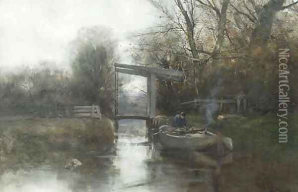 A misty morning in autumn Oil Painting - Charles Paul Gruppe