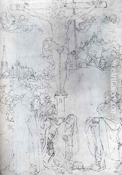 Crucifixion With Many Figures Oil Painting - Albrecht Durer