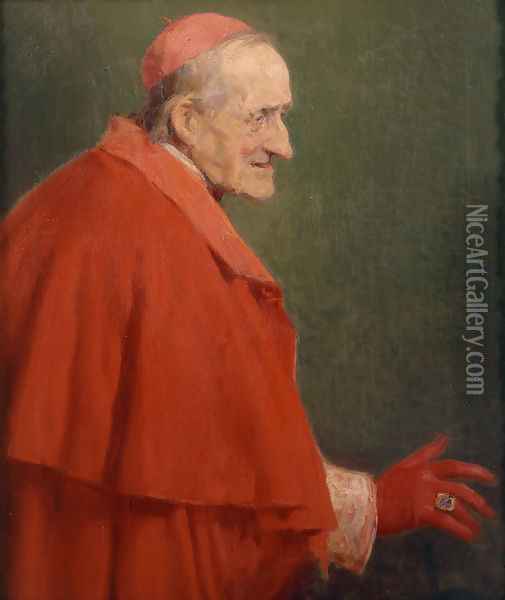 Cardenal romano (Roman Cardinal) Oil Painting - Jose Benlliure Y Gil