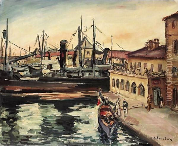 Le Port De Toulon Oil Painting - Emile-Othon Friesz