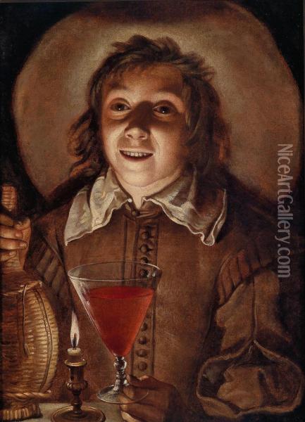 Un Fanciullo Offre Un Bicchiere Di Vino Oil Painting - Hendrick Coster