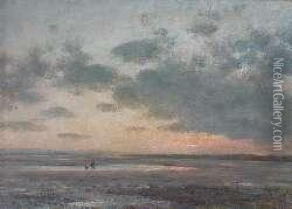 Figues On A Deserted Beach At Sunset Oil Painting - William Darling McKay