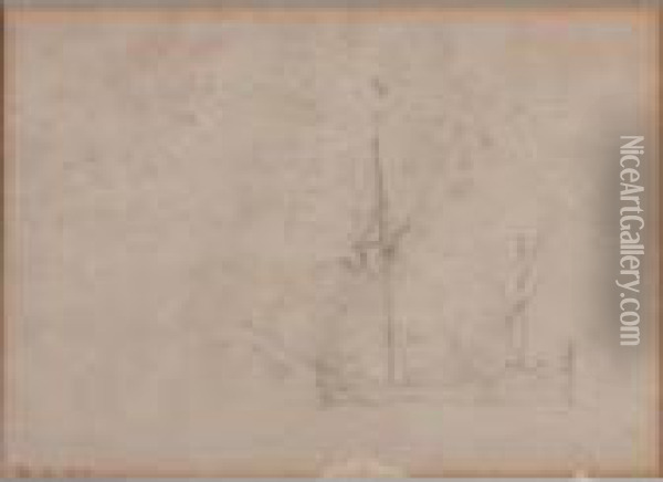 A Sketch Of A Ship Oil Painting - Willem van de, the Elder Velde