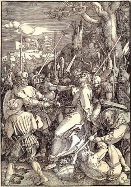 La Grande Passion Sur Bois, La Prise De Jesus 1510. Oil Painting - Albrecht Durer